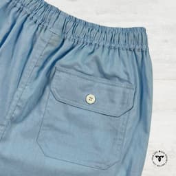 Soft Dusty Blue Remi Cotton Baggy Trouser view 1