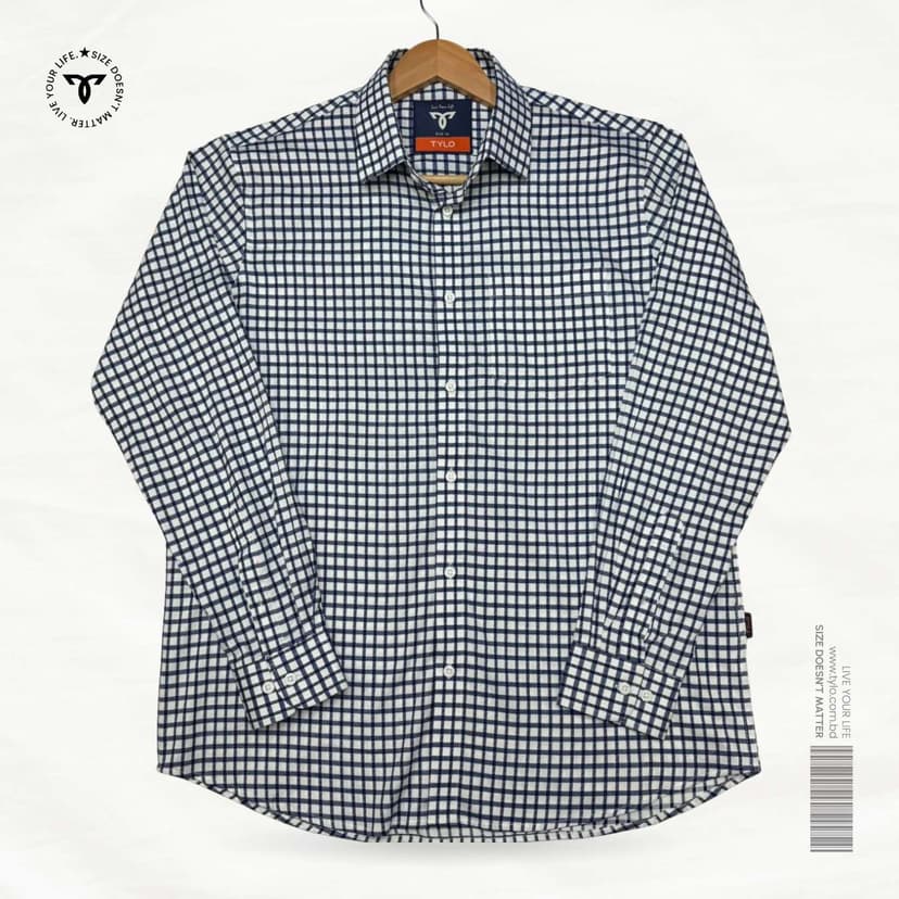Navy Window Check Premium Shirt