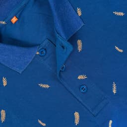 Royal Blue Fern Polo T-shirt view 1