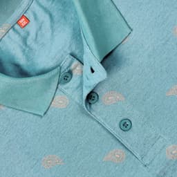 Mint Paisley Polo T-shirt view 1
