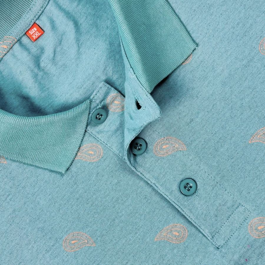 Mint Paisley Polo T-shirt alternate