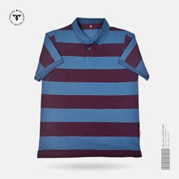 Maroon Sky Stripe Polo T-shirt view 0