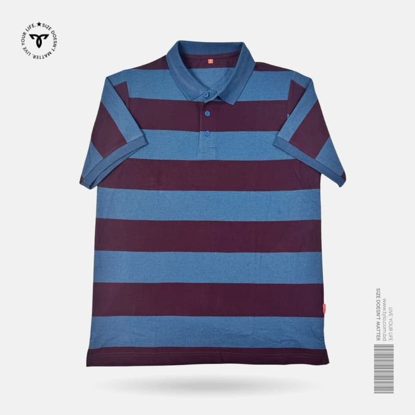 Maroon Sky Stripe Polo T-shirt