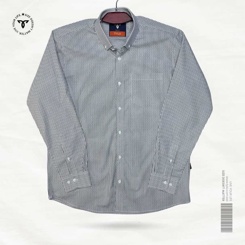 Monochrome Micro-Stripe Premium Shirt