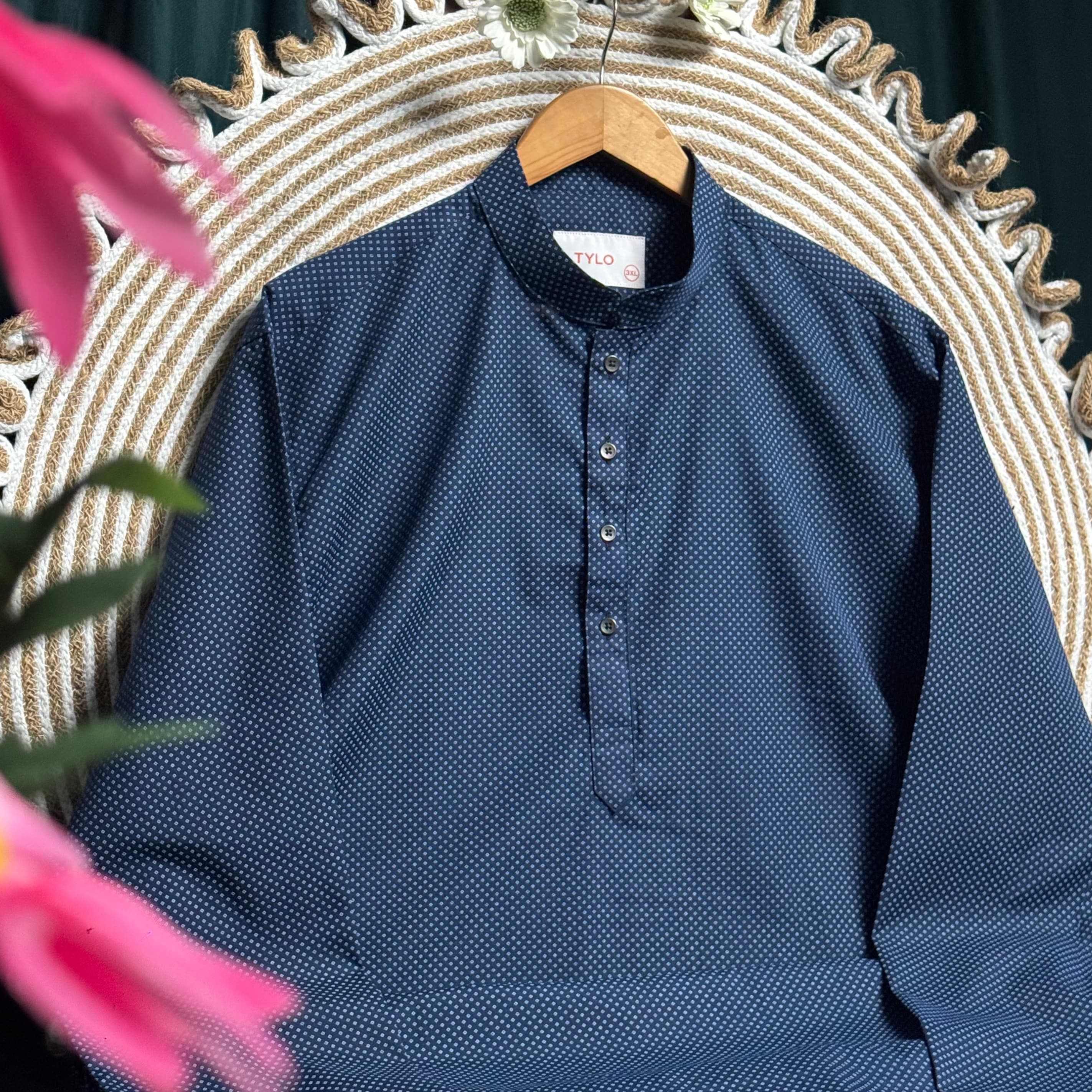 Navy Mini Diamond Regular Fit Panjabi