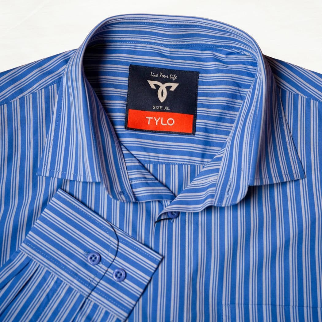 TYLO Premium Sky Blue Fine Stripe Shirt alternate