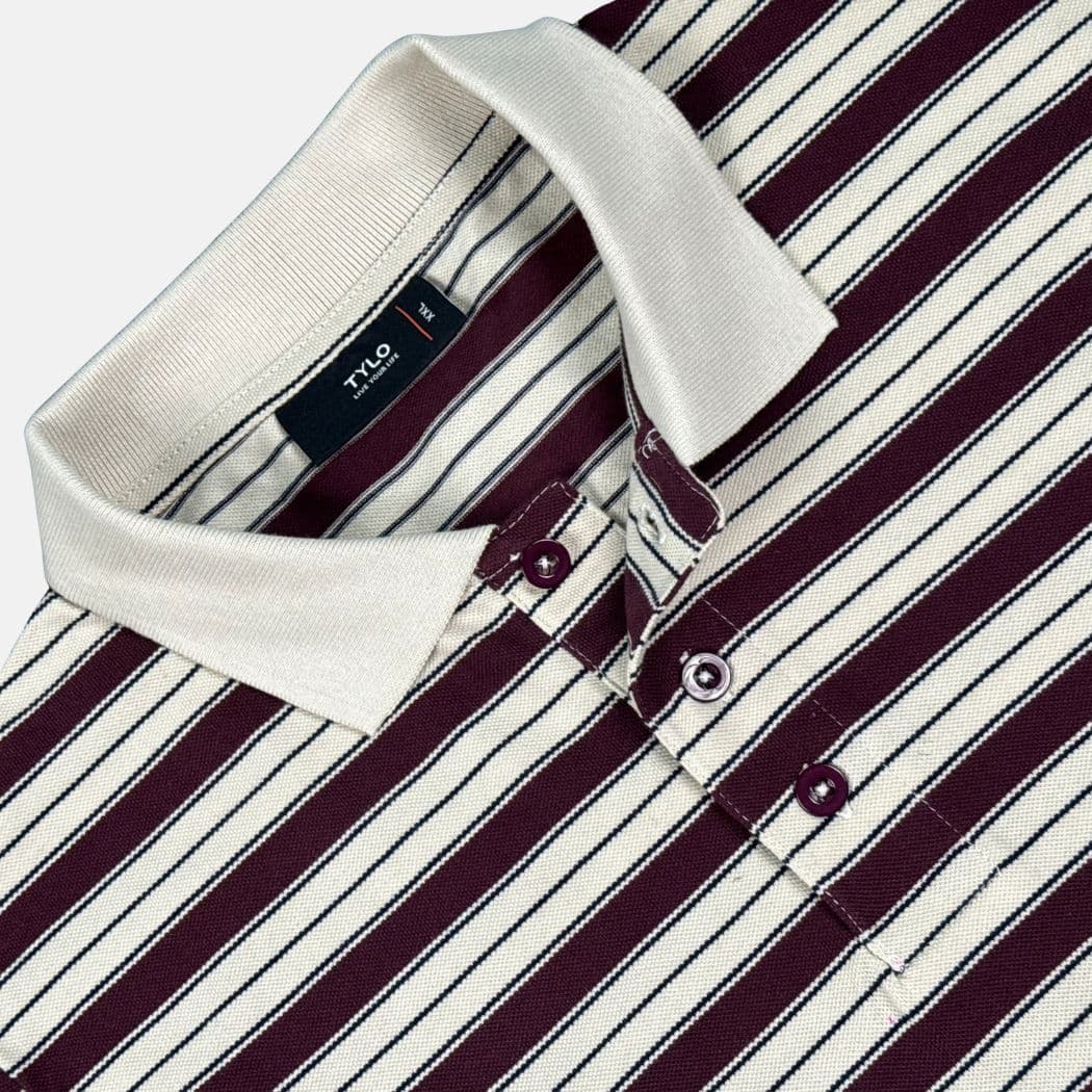 TYLO Stripe Polo Shirt – Burgundy Heritage alternate