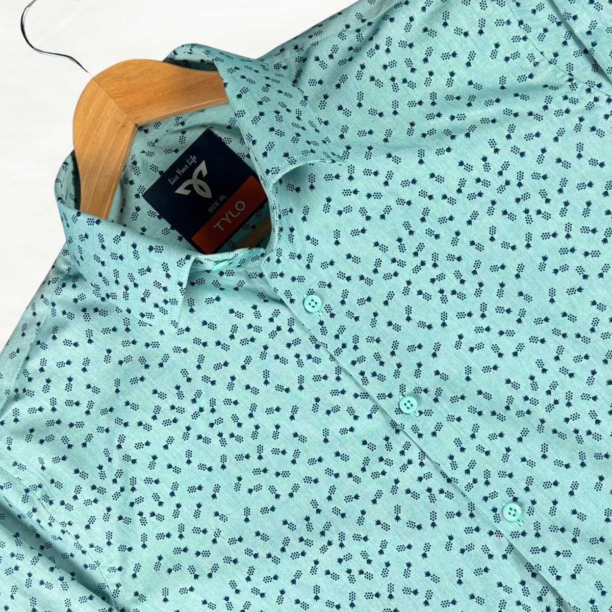 Seafoam Green Tiny Print Shirt alternate
