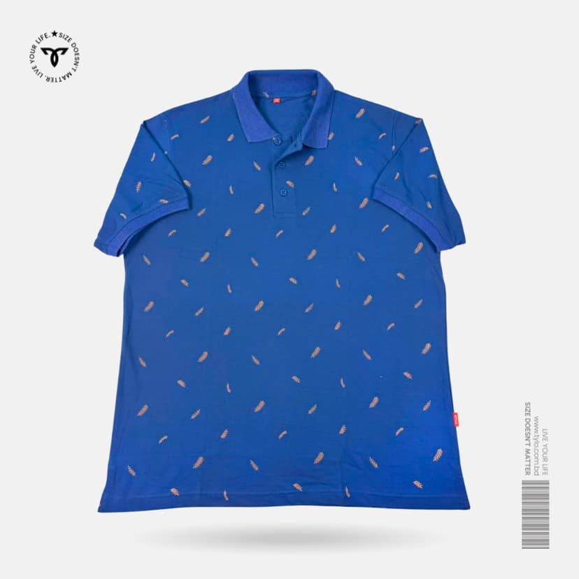 Royal Blue Fern Polo T-shirt