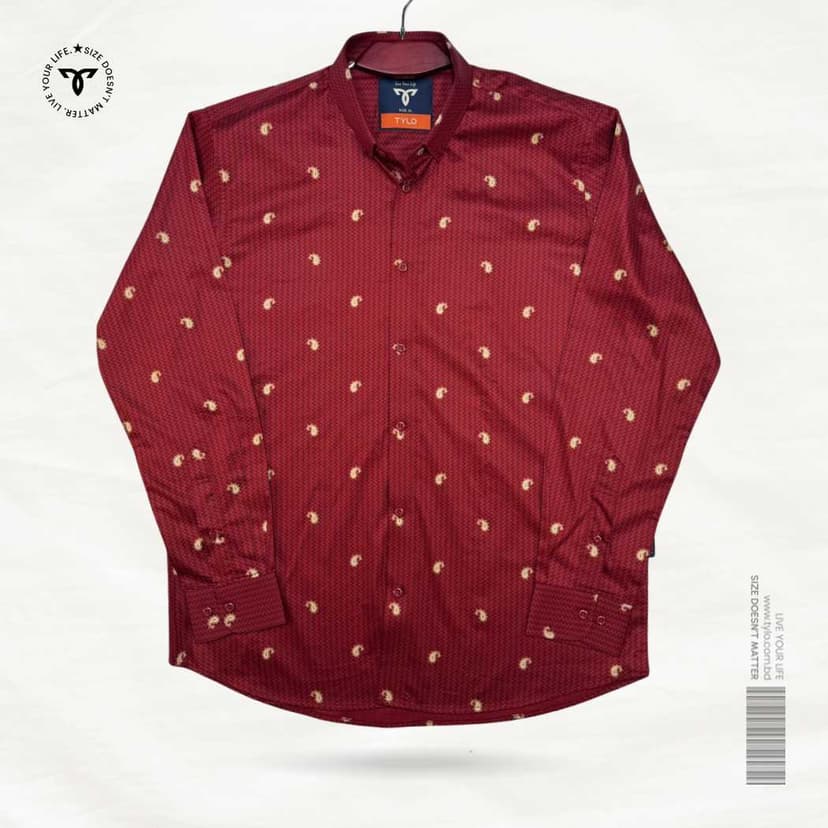 Crimson Paisley Print Premium Shirt