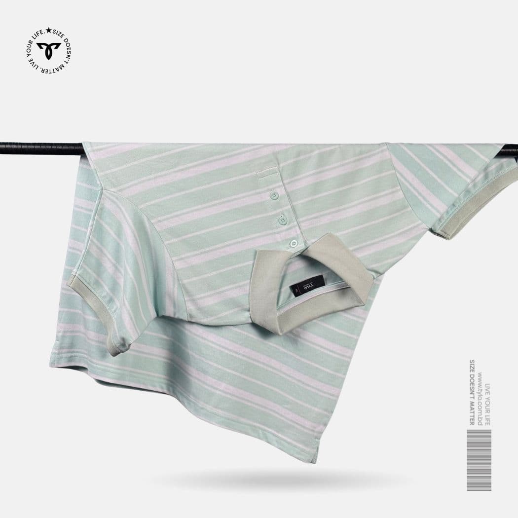 TYLO Stripe Polo Shirt – Mint Mist