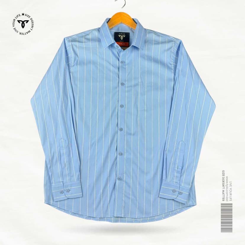 Sky Blue Thin Stripe Shirt