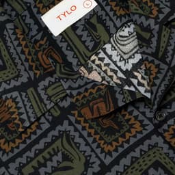 Tribal Olive Cuban Shirt view 2