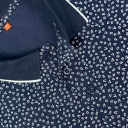 Navy Micro Dot Polo T-shirt view 1