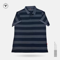 Graphite Wide Stripe Polo T-shirt view 0