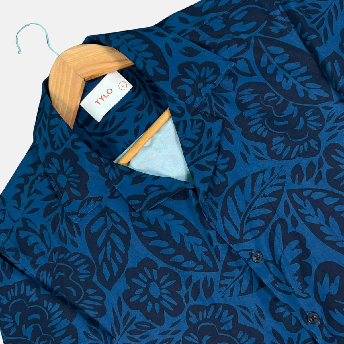 Royal Blue Floral Cuban Collar Shirt alternate