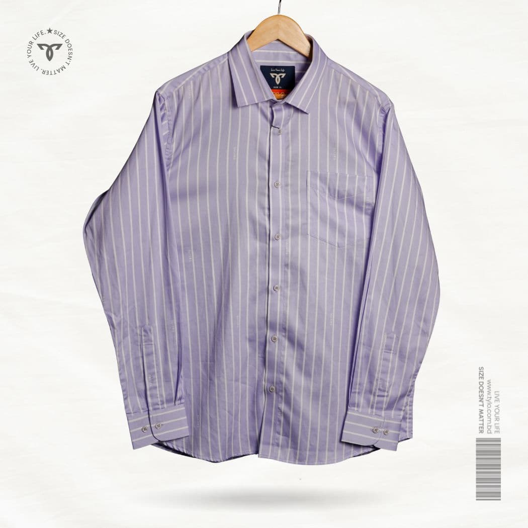 TYLO Premium Lilac Pinstripe Full Sleeve Shirt