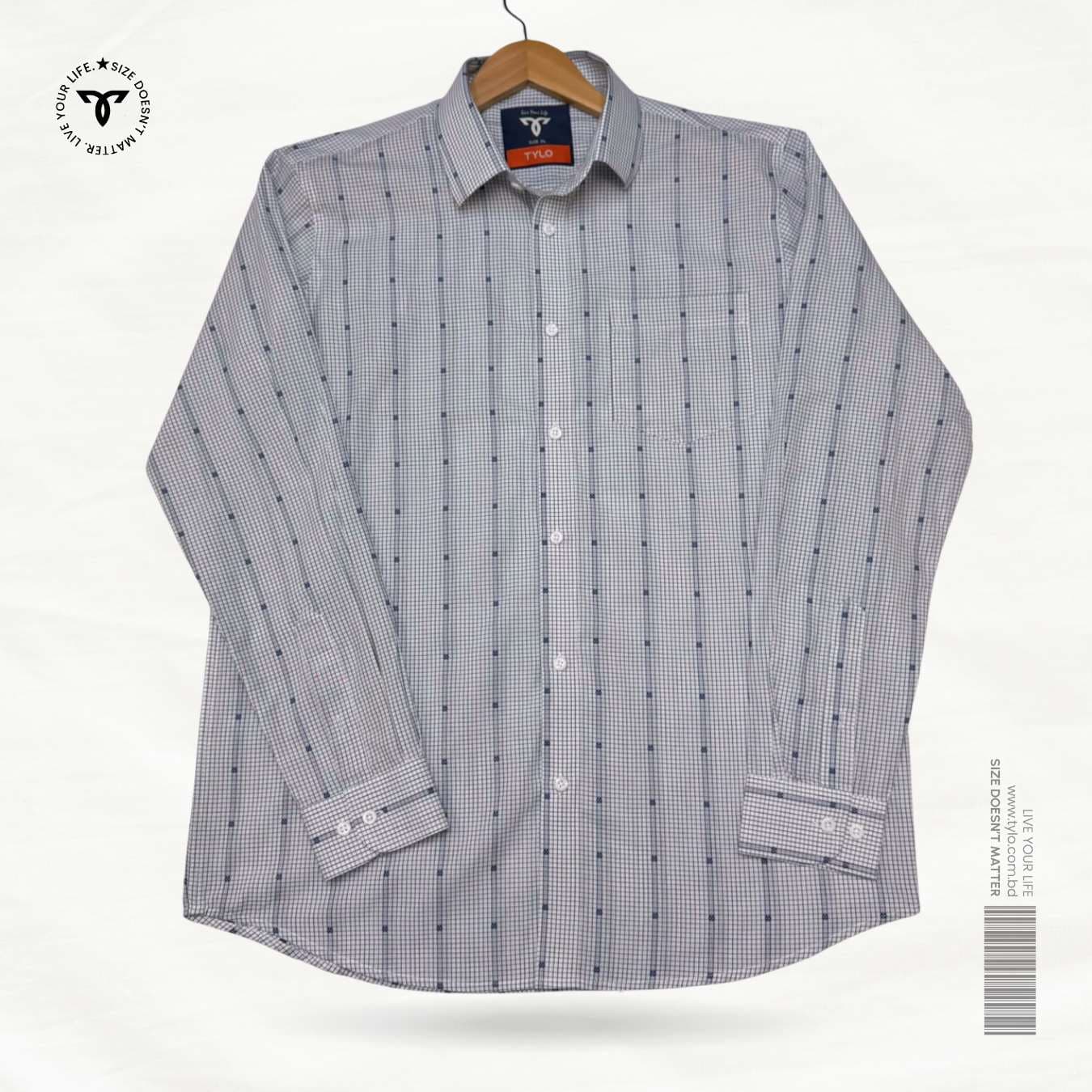 Micro Grid Dot White Premium Shirt