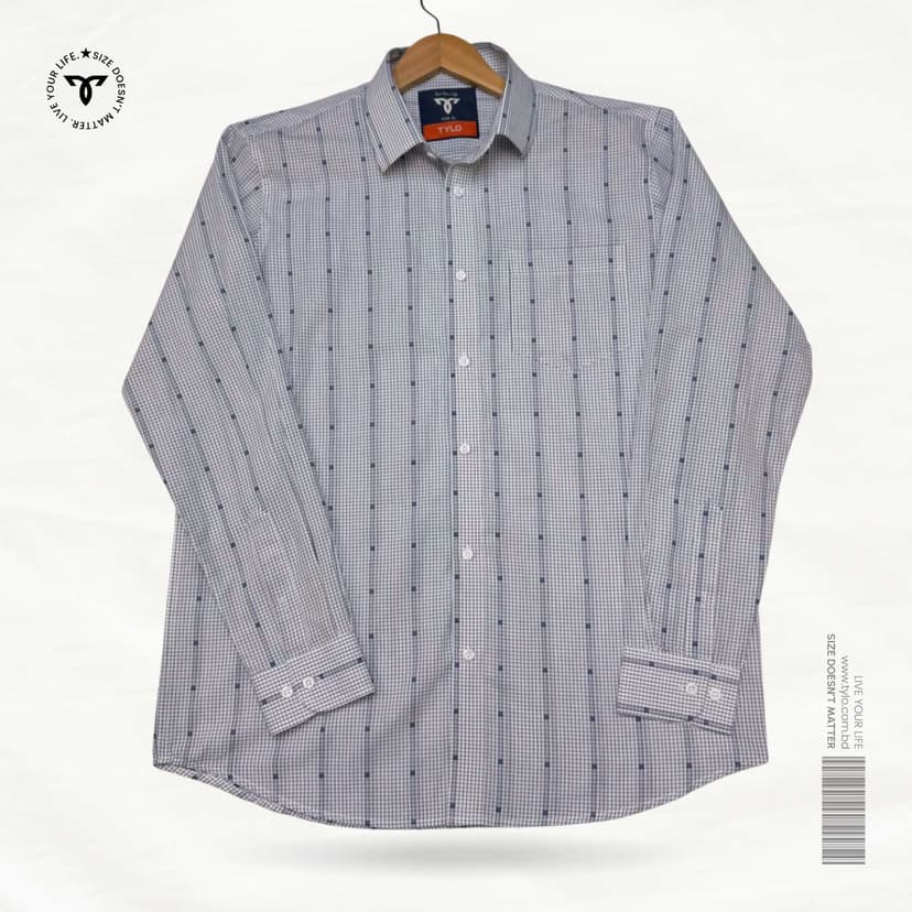 Micro Grid Dot White Premium Shirt