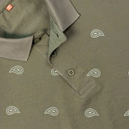 Olive Paisley Polo T-shirt view 1