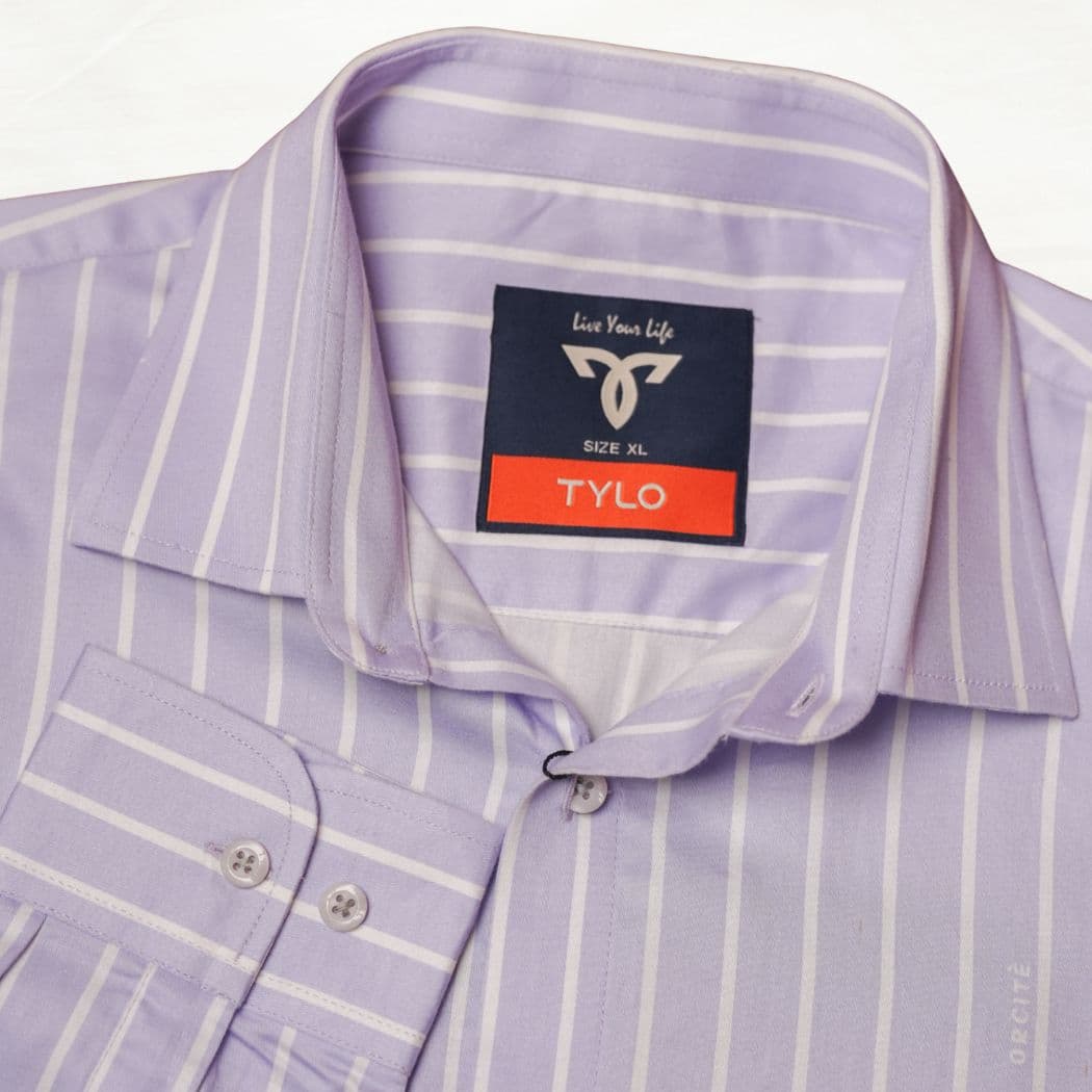 TYLO Premium Lilac Pinstripe Full Sleeve Shirt alternate