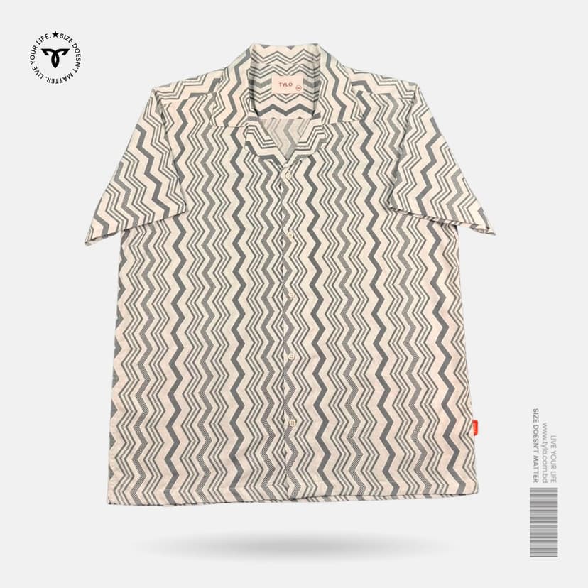 Slate Chevron cuban shirt