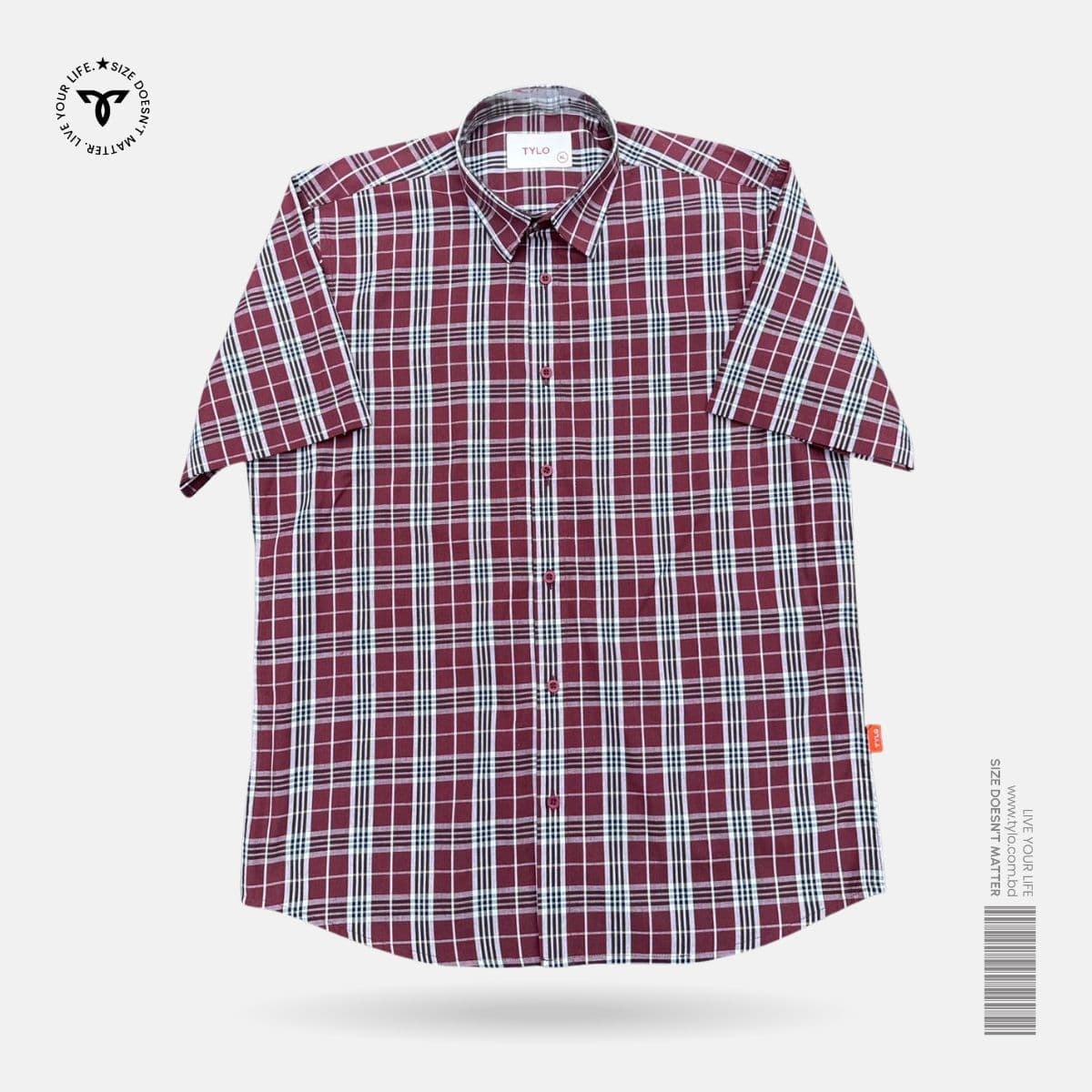 TYLO Half Sleeve Shirt – Maroon & Navy Grid