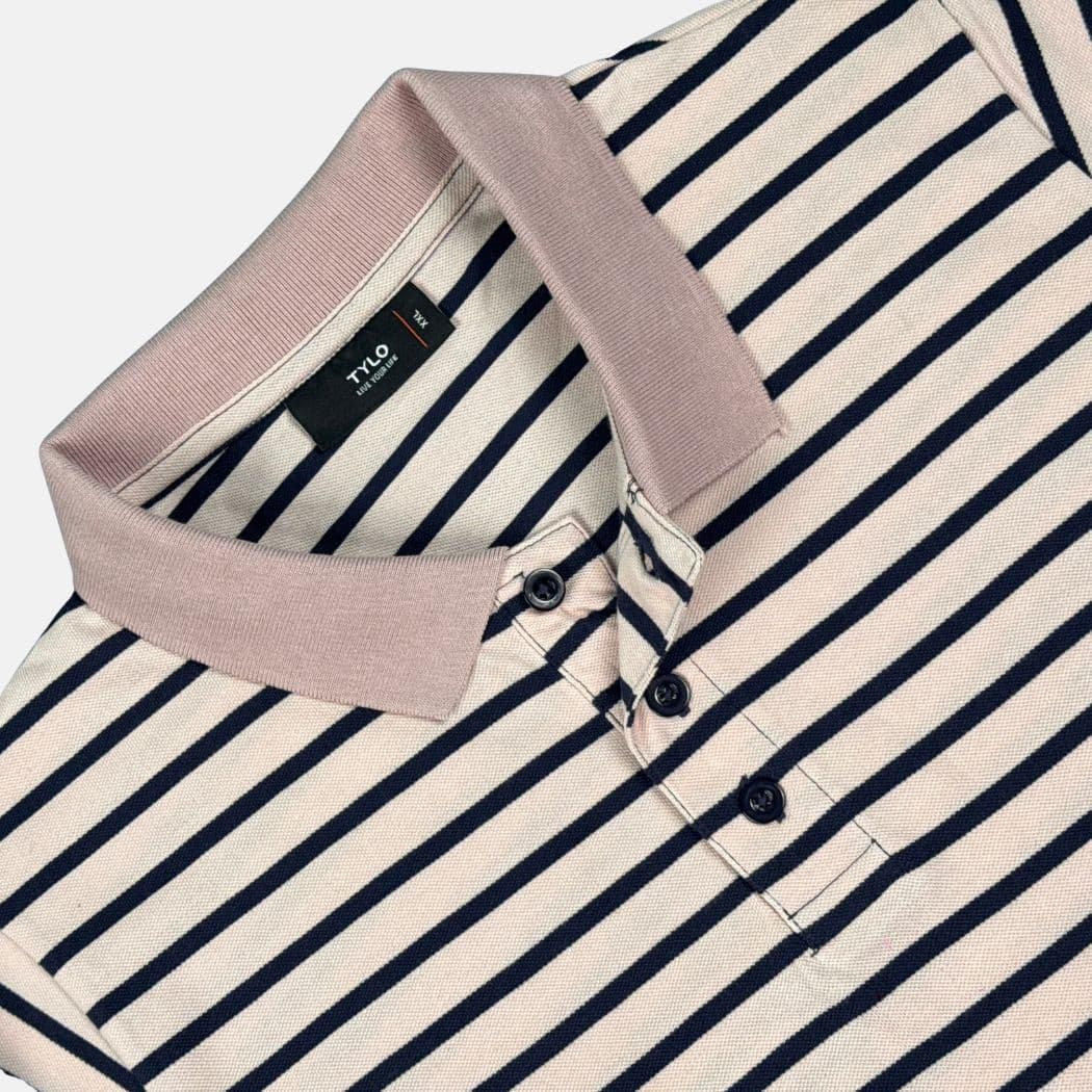 TYLO Pinstripe Polo Shirt – Dusty Rose alternate