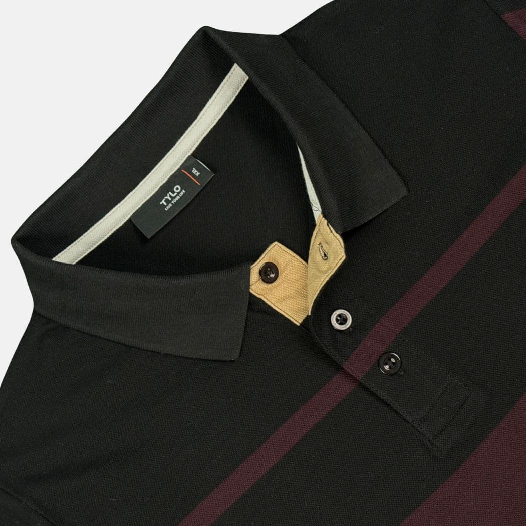 TYLO Colorblock Polo Shirt – Midnight Burgundy alternate