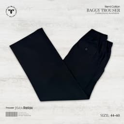Deep Black Remi Cotton Baggy Trouser view 0