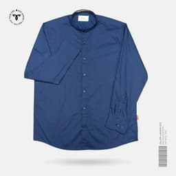 Midnight Dot Navy Band Collar Shirt view 0