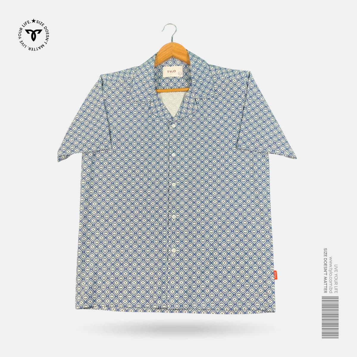 Blue Geometric Cuban Shirt