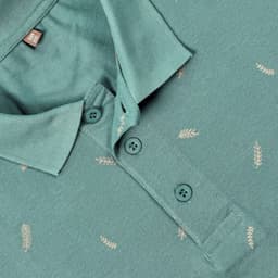 Aqua Mint Fern Polo T-shirt view 1