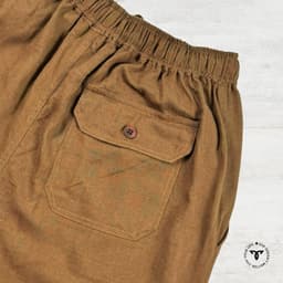 Warm Medium Brown Remi Cotton Baggy Trouser view 2