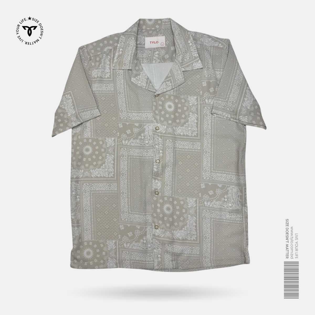 Beige Paisley Cuban Shirt