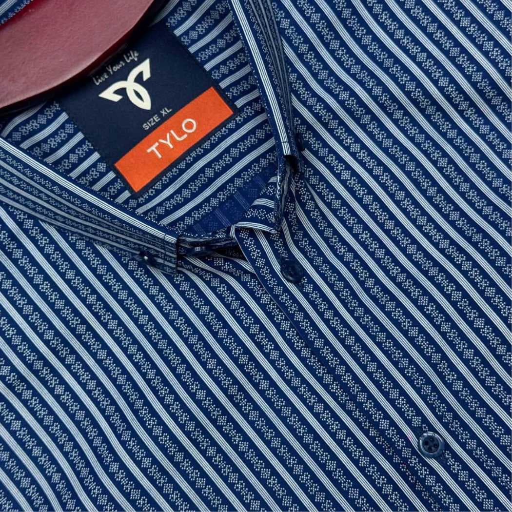 Navy Textured Stripe Premium Shirt showcase 3