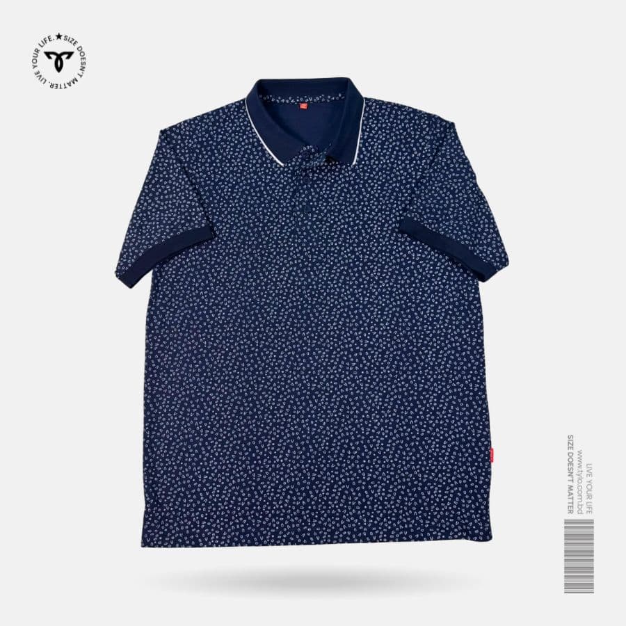 Navy Micro Dot Polo T-shirt