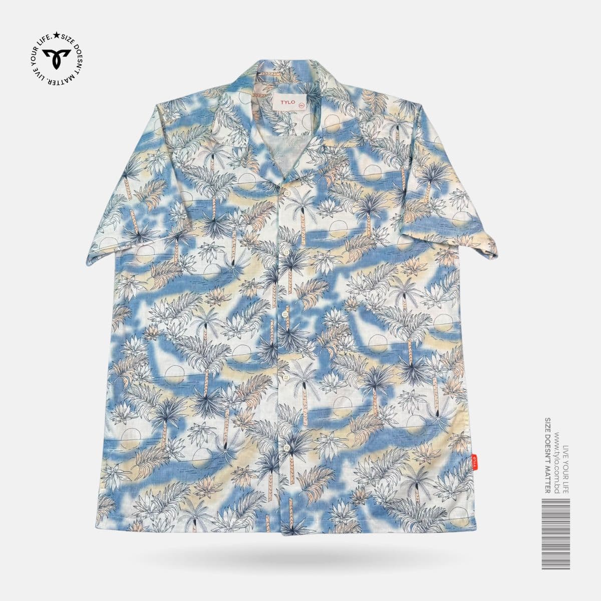Blue Palm Sunset Cuban Shirt