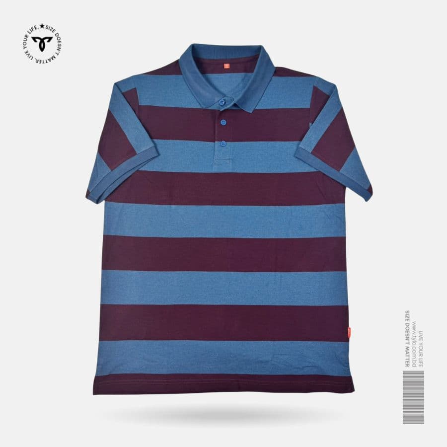 Maroon Sky Stripe Polo T-shirt