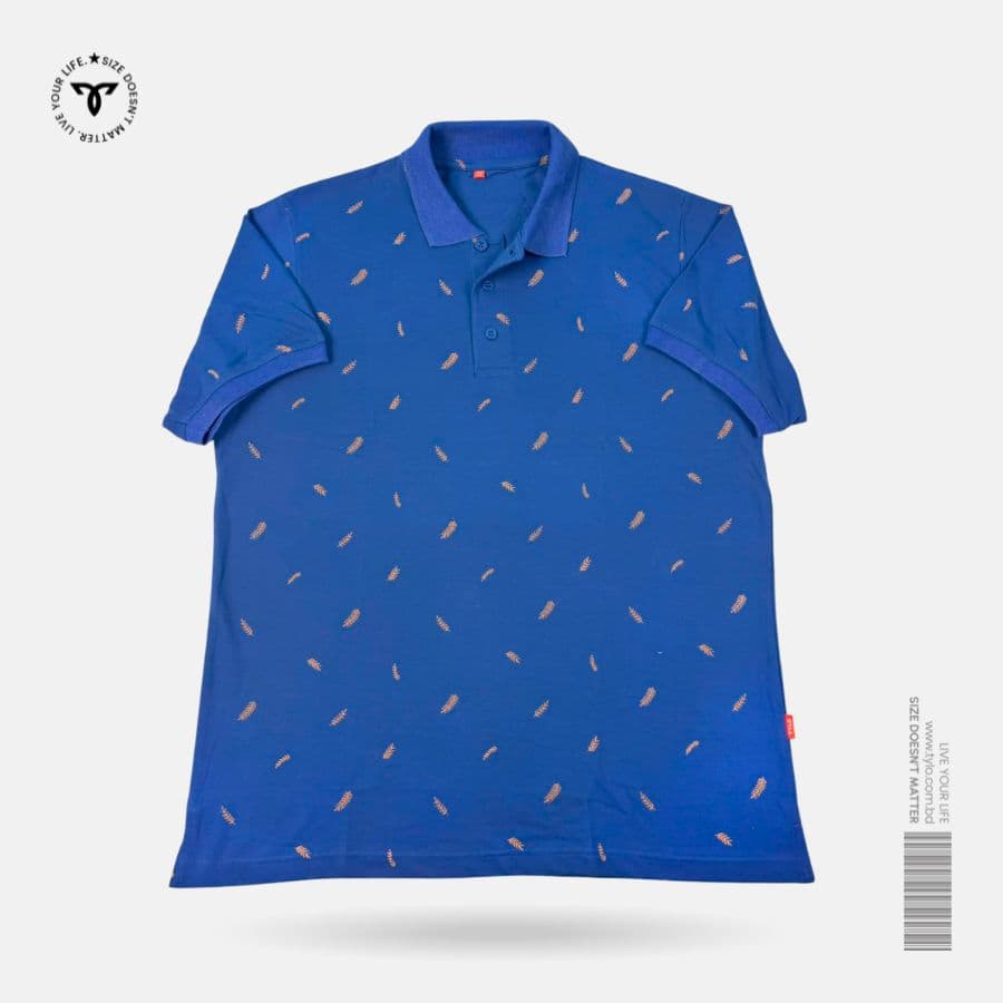 Royal Blue Fern Polo T-shirt