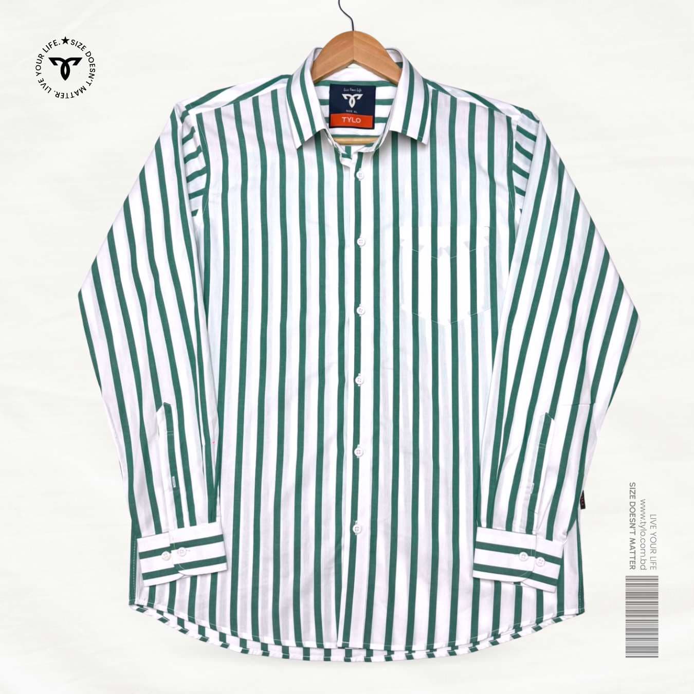 Emerald Stripe White Premium Shirt