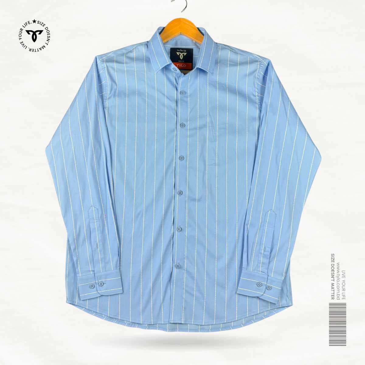 Sky Blue Thin Stripe Shirt