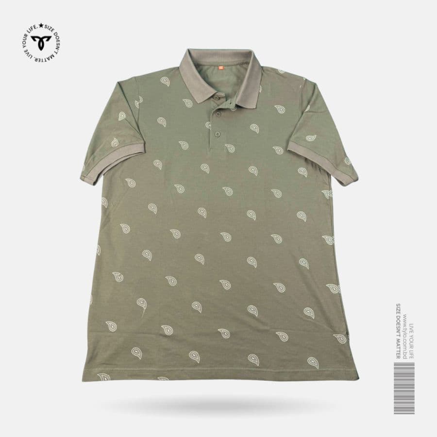 Olive Paisley Polo T-shirt
